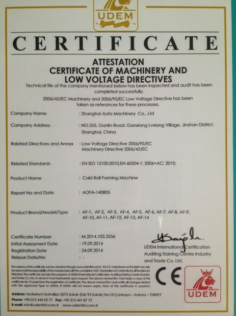 China Cangzhou Best Machinery Co., Ltd Certificaciones