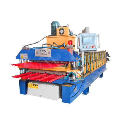 Máquina de moldeado de rodillos de techo de acero de doble capa con 5,5 kW de potencia y 15-16 estaciones