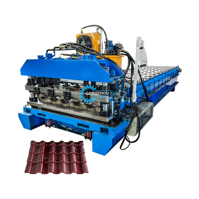 Construcción de techos de tejas de larga duración 22 pasos Rollers Roof Tile Roll Forming Machine con hoja Cr12