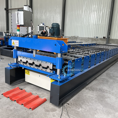 PLC Control Automático de corte Ppgi Acero de techo de alta costilla de la hoja de rodillo en frío máquina de moldeado para Zimbabwe
