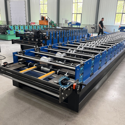 PLC Control Automático de corte Ppgi Acero de techo de alta costilla de la hoja de rodillo en frío máquina de moldeado para Zimbabwe