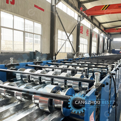 Máquina de moldeado de láminas de acero para pisos galvanizados sin parar 20 m/min