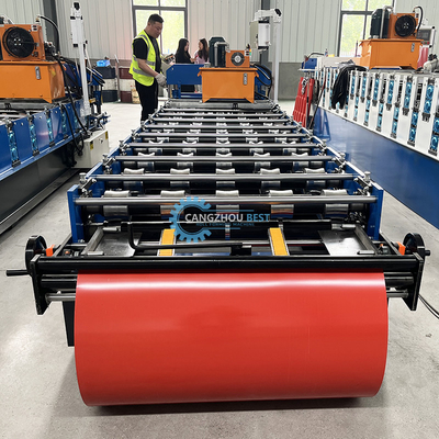 Máquina de moldeado de láminas de techo de acero de ancho efectivo de 900 mm para construcción