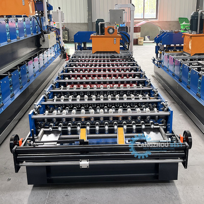 Máquina de moldeado de láminas de techo de perfil corrugado eléctrico de 3 kW impulsado por cadena PPGI