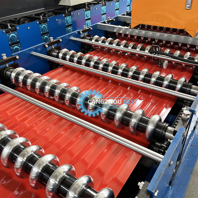 Máquina de moldeado de láminas de techo de perfil corrugado eléctrico de 3 kW impulsado por cadena PPGI