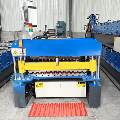 Máquina de moldeado de láminas de techo de perfil corrugado eléctrico de 3 kW impulsado por cadena PPGI