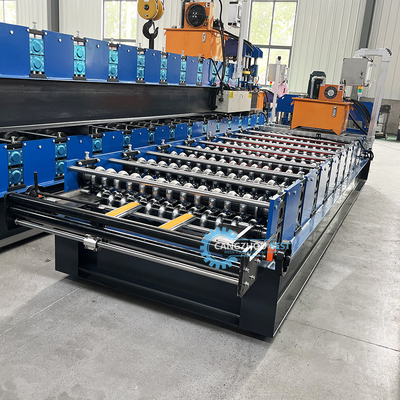 Máquina de moldeado de láminas de techo de perfil corrugado eléctrico de 3 kW impulsado por cadena PPGI