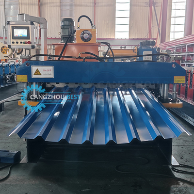 Máquina de moldeado de láminas de techo de corte automático hidráulico