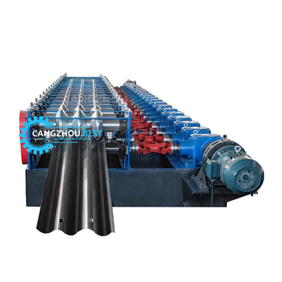 Acero espesor 4 mm de hierro cambio rápido 2&3 olas de choque de la barrera de rollo de la máquina de formación