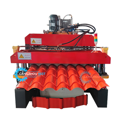 Máquina de moldeado de láminas de techo de doble capa de control PLC de acero de color