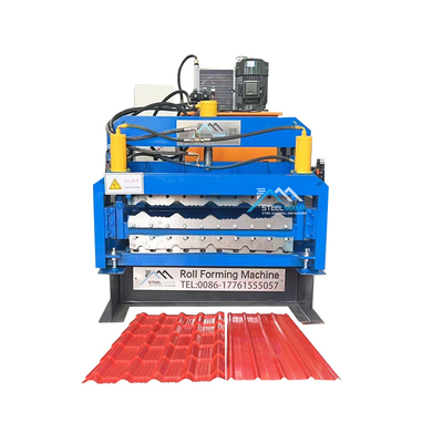 Energía hidráulica 5.5kw Techo de color de doble capa IBR Tejas corrugadas máquina de formación de rodillos