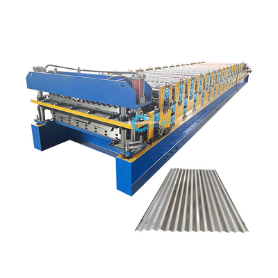 Máquina de moldeado de azulejos de techo corrugado de dos capas de 4kw de potencia hidráulica automática completa