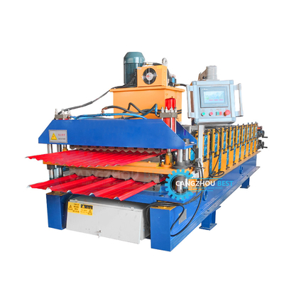 Ancho de bobina de 1000 mm Máquina de formación de rollos de doble capa con perfil de acero corrugado de chapa IBR