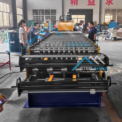 Máquina de moldeado de rodillos de techo de acero de doble capa con 5,5 kW de potencia y 15-16 estaciones