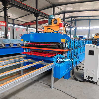 Máquina de formación de dos perfiles en un solo rollo de cubierta de doble capa de metal 5.5 kW de potencia