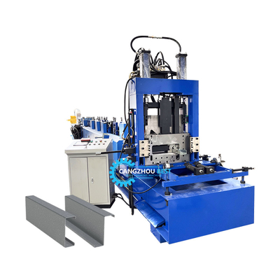 Automáticamente Czu Purlin Perforación hidráulica y corte de la máquina de formación de rollos