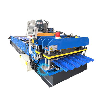 Acero de color 3kw Servo motor de alta velocidad Zee Roofing Q Tiles Roll Forming Machine
