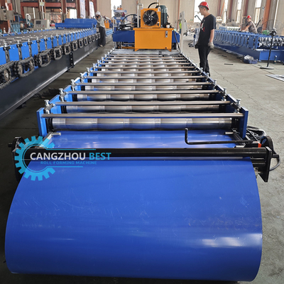 Acero de color 3kw Servo motor de alta velocidad Zee Roofing Q Tiles Roll Forming Machine