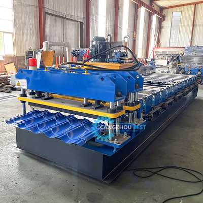 Acero de color 3kw Servo motor de alta velocidad Zee Roofing Q Tiles Roll Forming Machine