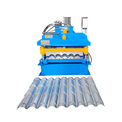 8.5kw Acero acristalado para el techo de tejas máquina de formar rollos y máquina para hacer láminas de techo