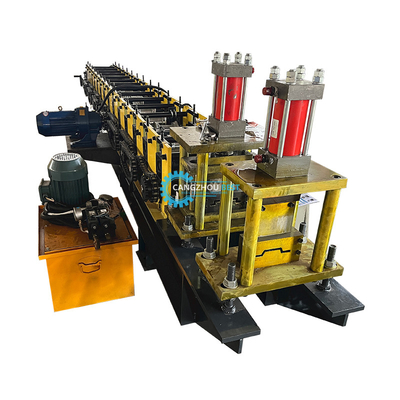 Control de PLC Corte de molde hidráulico de perfil T de forma V de valla de acero para hacer máquina de moldeado de rodillos