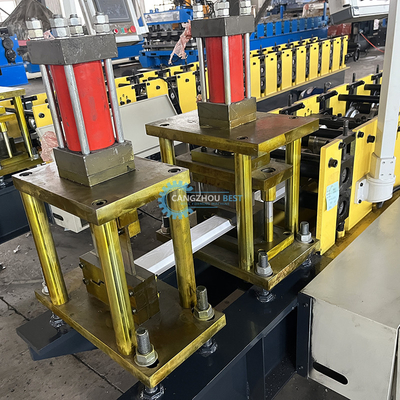 Control de PLC Corte de molde hidráulico de perfil T de forma V de valla de acero para hacer máquina de moldeado de rodillos