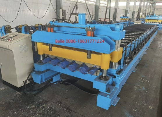 3Máquina de moldeado de azulejos de techo de metal de.5T con 9-11 filas de cuchilla de corte de rodillo Cr12