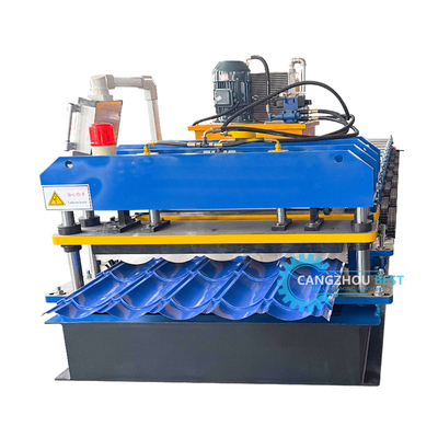 Control de PLC de acero de color Presión e corte hidráulico Zee Roof Tile Roll Forming Machine