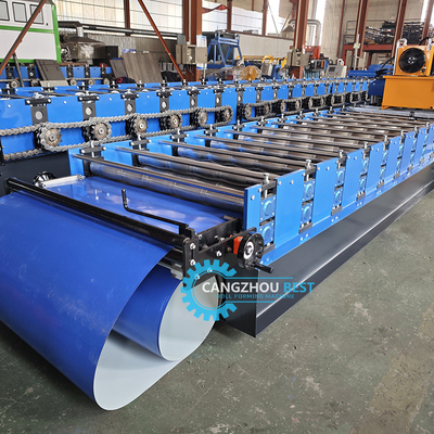 Control de PLC de acero de color Presión e corte hidráulico Zee Roof Tile Roll Forming Machine