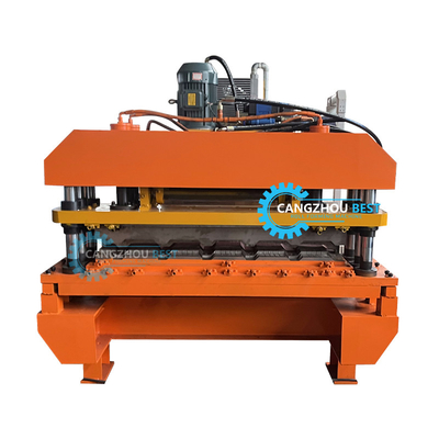 Cortado hidráulico 5.5kw Potencia Color Profile de acero Rusia Maquina de moldeado de rodillos de baldosas