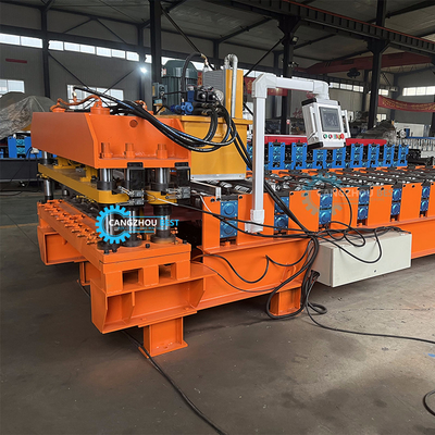 Cortado hidráulico 5.5kw Potencia Color Profile de acero Rusia Maquina de moldeado de rodillos de baldosas