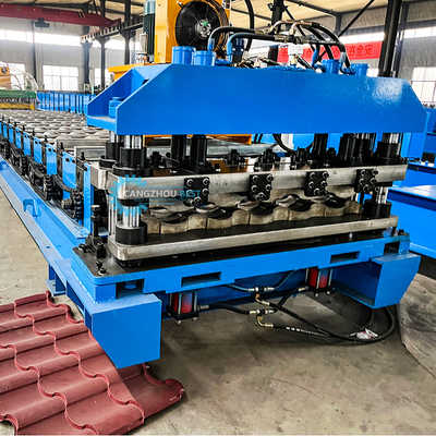Construcción de techos de tejas de larga duración 22 pasos Rollers Roof Tile Roll Forming Machine con hoja Cr12