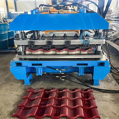 Construcción de techos de tejas de larga duración 22 pasos Rollers Roof Tile Roll Forming Machine con hoja Cr12