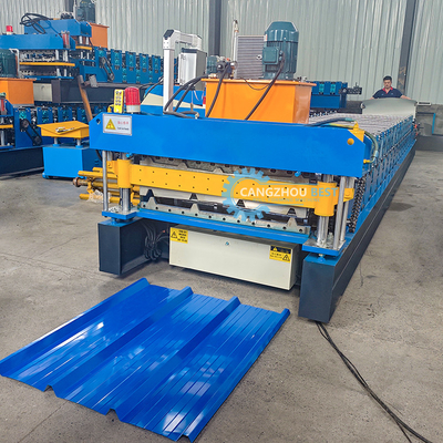 Perú Popular Tr4&amp;Tr5 Máquina de moldeado de rodillos de techo de revestimiento de zinc galvanizado de perfil de acero de doble capa