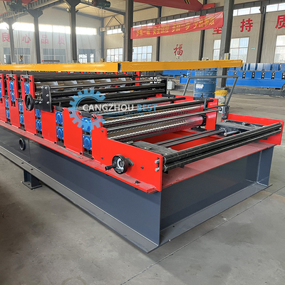 Automáticamente PLC Control de acero de perfil de doble capa para el techo de la hoja de rollo de la máquina de formación