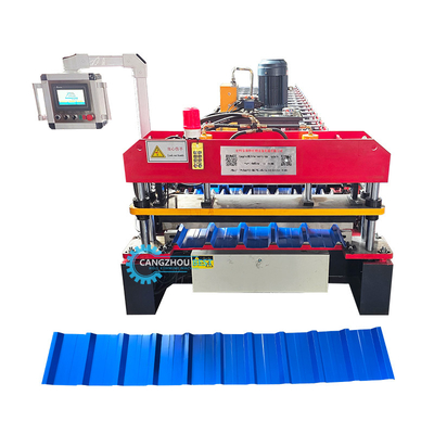 Cortar automáticamente tipo hidráulico de acero de color IBR Roofing Sheet Roll Forming Machine