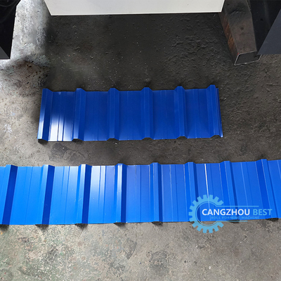 Cortar automáticamente tipo hidráulico de acero de color IBR Roofing Sheet Roll Forming Machine