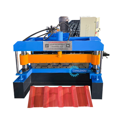 Máquina de moldeado de láminas de techo trapezoidal de acero de color de perfil de acero de alta costilla IBR
