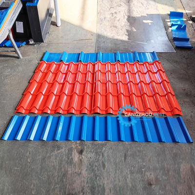Techo de azulejos corrugados IBR Tres perfiles en un solo color de acero de techo de lámina de rollo de la máquina de formación