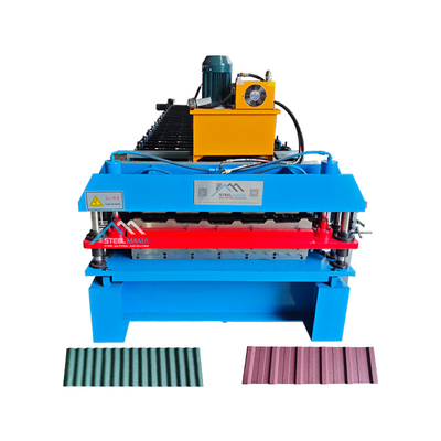Máquina de moldeado de rollo de doble capa de materia prima PPGI con invertidor delta de potencia del motor principal de 3 kW