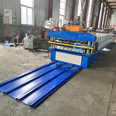 Máquina de laminado de láminas corrugadas de doble capa con motor principal de 3 kW