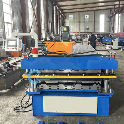 Máquina de laminado de láminas corrugadas de doble capa con motor principal de 3 kW