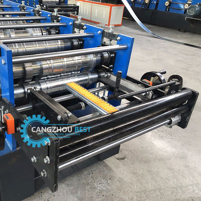 Máquina de moldeado de perfiles de canaletas de lluvia galvanizadas con control PLC