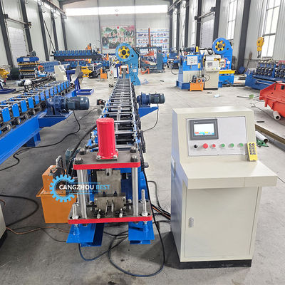 Máquina formadora de rollos de bastidor vertical para estanterías con control PLC de acero galvanizado
