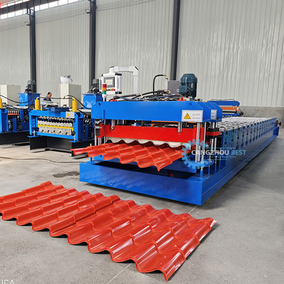 Máquina automática de conformado de tejas para tejados con control PLC 3KW