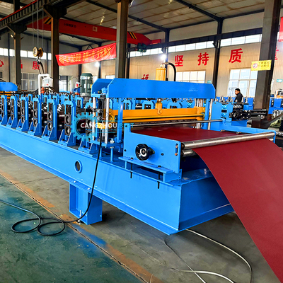 Máquina formadora de rollos de chapa para techos 0.3-0.8mm Control PLC 8-15m/min