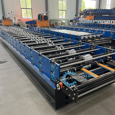Máquina formadora de rollos de chapa para techos 0.3-0.8mm Control PLC 8-15m/min