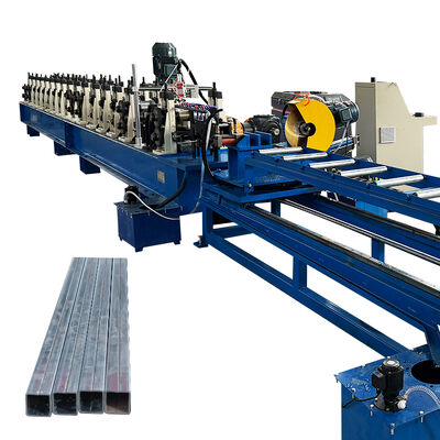 Máquina de conformado de rodillos para tubos de soldadura láser de corte de alta velocidad sin paradas para perfiles de acero de 20x20-40x40 mm