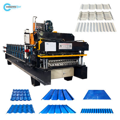 Máquina de fabricación de techos de acero de dos pisos