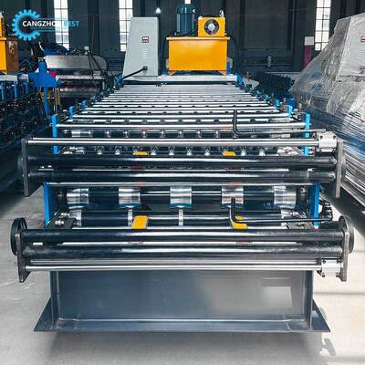 Máquina formadora de rollos de doble capa para paneles de techo y pared Máquina perfiladora multifuncional de acero de color de doble capa
